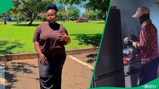 "Let him enjoy": Family calls out unemployed malume for filling a glass with ice cream, SA reacts