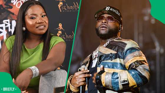 Mzansi reacts to Makhadzi fan-girling Davido upon arrival at Loftus Stadium: "She is hilarious yoh"