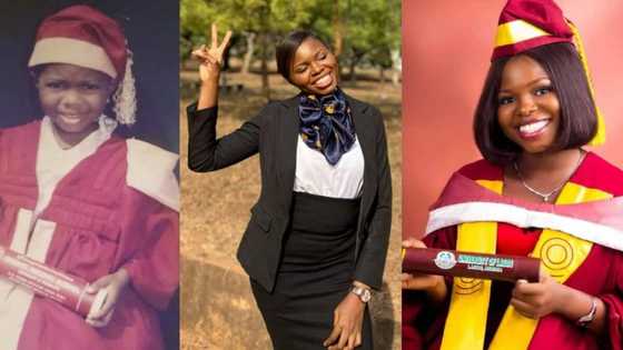 Lady unintentionally recreates childhood graduation photo after passing law exams