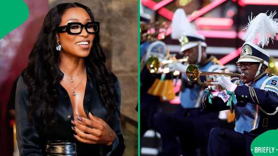 DJ Zinhle gets emotional as SANDF marching band plays her hit song 'Indlovu'