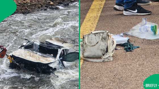 Police divers retrieve constables' VW Polo from Hennops River, Mzansi questions condition of vehicle