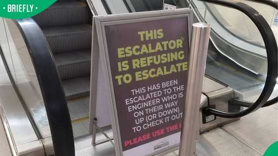 “At least the sign is funny”: SA dusted by broken escalator sign at Greenstone mall