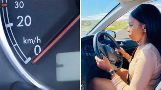 "The speedometer is on zero": Mzansi baffled by woman's supposed "solo drive"