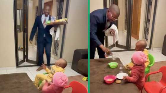 South African Father serves snacks to kids like a 5-star restaurant, video goes viral