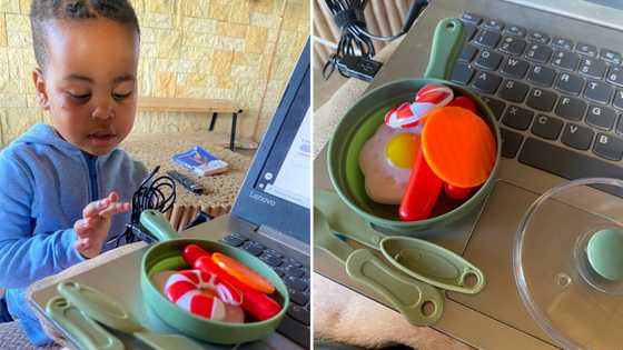 Toddler brings mommy a delicious breakfast in bed, Mzansi supports sons cooking on Women's Day