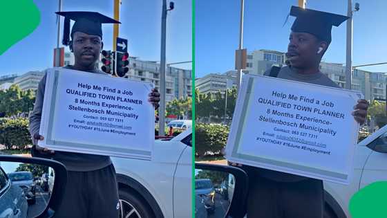 "He's going to make it in life": Town planner graduate begging for a job on the street moves Mzansi