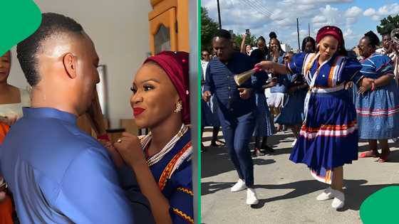 "So heart-warming": Groom sheds tears of joy as makhoti tries to calm him down on wedding day