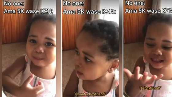 Little girl has Mzansi laughing out loud after saying she wants a boyfriend in video: “Haibo ngane”