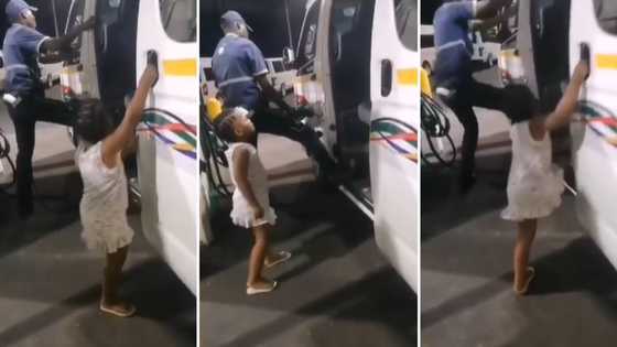 Little girl helps petrol attendant shake taxi to get max fuel: Video has Mzansi broken with laughter