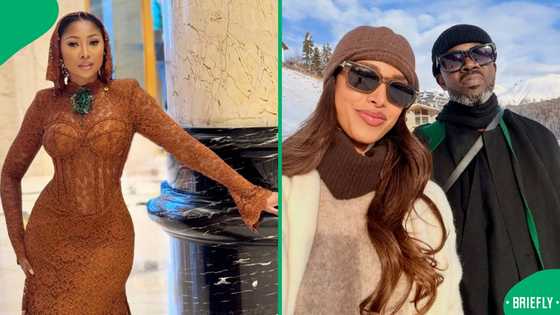 Enhle Mbali catches strays as Black Coffee's gf delivers heartfelt speech at his birthday party