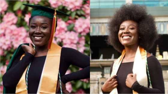 Maths 'shark': Brilliant lady drops beautiful photos as she bags degree in Maths from top university
