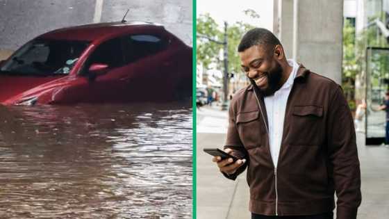 TikTok video captures car floating under flooded bridge in Pretoria, SA in stitches