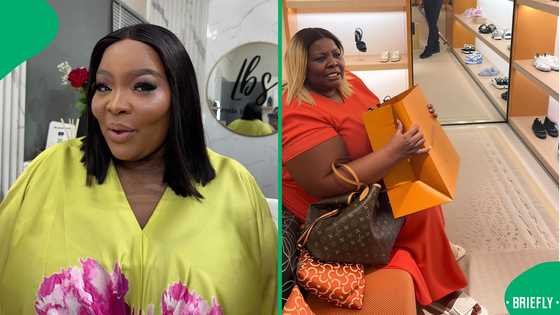 "It's your time to shine": Babes Wamachankura pays R98k for 1 pair of shoes and a bag, SA reacts