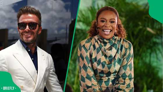 Nomzamo Mbatha rubs shoulders with David Beckham and other stars at the World Economic Forum