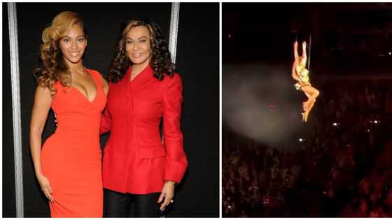 Tina Knowles reacts to old video of Beyoncé doing mid-air flips