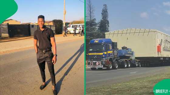 "That thing is huge": Gents film Mercedes-Benz truck carrying massive submodular station, SA reacts