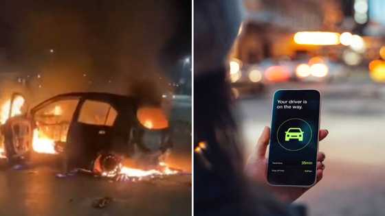 E-hailing vehicle set on fire outside Protea Glen Mall, Sa believes taxi industry to blame: “Motive is clear”