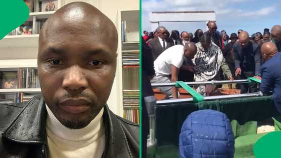"First time seeing this": SA stunned as twin and sister go inside late brother’s grave during burial