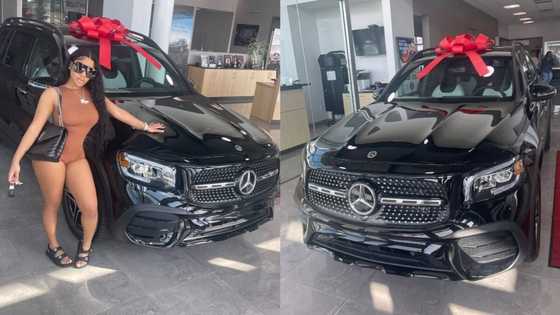 Young lady says she got herself new 2021 model of expensive Mercedes Benz GLA 450; Causes stir