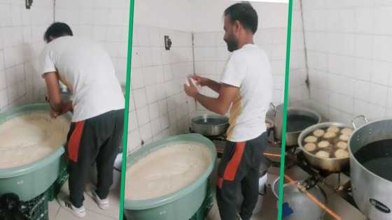 Man's perfectly shaped vetkoeks stun, TikTok video of cook's entrepreneurship impresses Mzansi: "So clean"