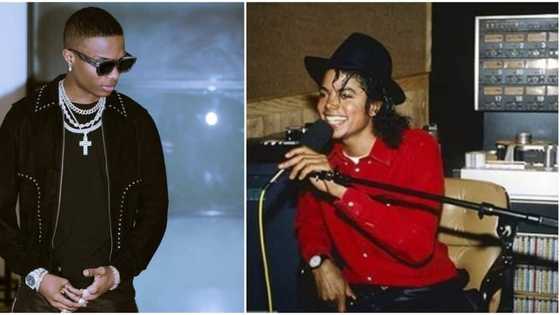 Video emerges as Wizkid records in Michael Jackson's studio, late singer's diamond gloves, other items spotted