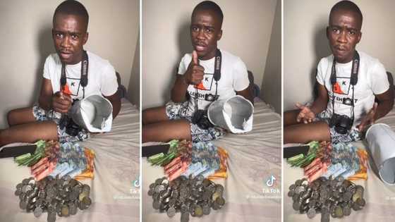 Young man shows off huge savings from hustling as a photographer in viral TikTok video, Mzansi very proud