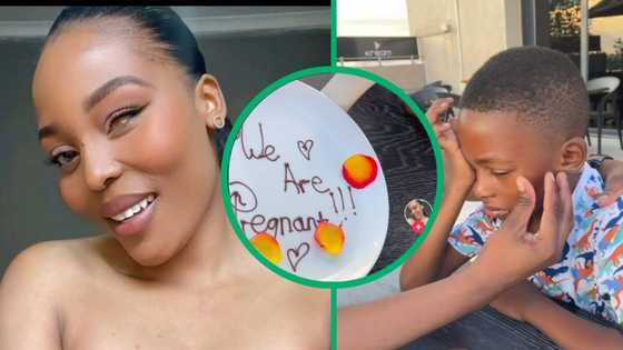 Man, woman announce to child that they are pregnant, boy teary