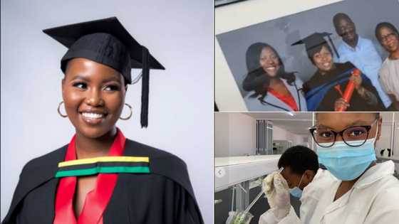 Local lady thanks mom after bagging her first degree