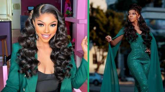 Khosi Twala shows off stunning body for Christmas photoshoot, Mzansi reacts: "You look so amazing"