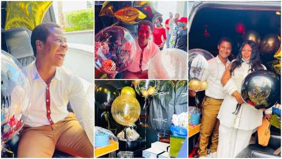 Lady spoils husband on birthday, gives him vehicle filled with gifts, man couldn't close his mouth