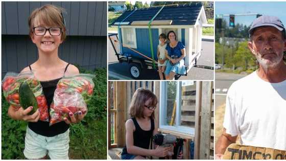 Kind 9-year-old girl builds mini homes for poor people in her community, gives them food from her garden
