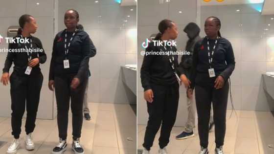 2 women catch man on video roaming ladies' bathroom while filming TikTok dance challenge, Mzansi shook
