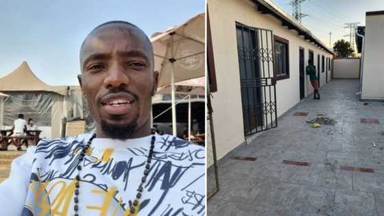 Grateful man celebrates renting out all 8 of the rooms he built: Mzansi showers him with praise