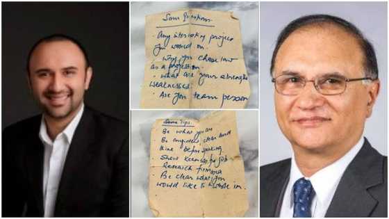 Man shares photos of useful tips dad wrote him when he was going for interview