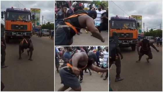 Powerful man pulls trailer using his body in viral video, people left in wonder
