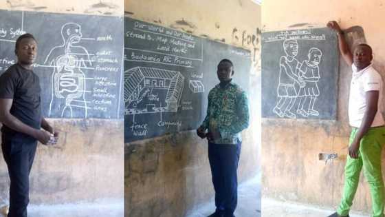 Peeps shower massive praises on teacher who goes extra mile to impart knowledge with drawing