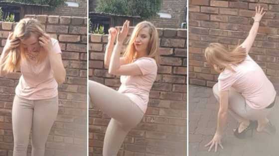 Woman’s epic fail at Trigger Dance Challenge lands her on the floor, Mzansi left laughing out loud
