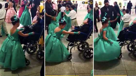 Video of little girl dancing with her disabled brother at a school graduation leaves fans with teary eyes