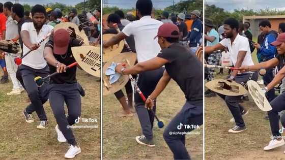Group of Durban men show off impressive Zulu dance during Shembe event, impressed Mzansi women left charmed