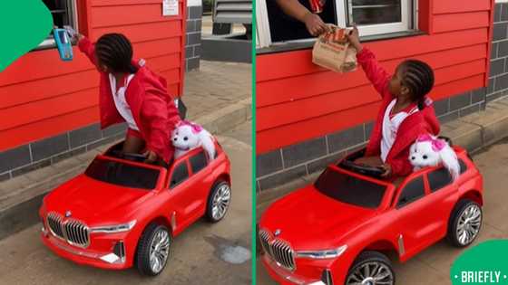Little girl stole hearts after ordering at KFC drive-thru in her mini car