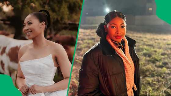 Enhle Mbali shares pic of her son with DJ Black Coffee, SA asks: "When did he get so tall?"