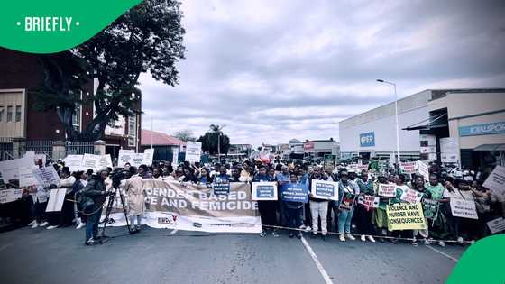 Community members protest outside KwaDukuza Court ahead of Monswamy massacre suspects' appearance