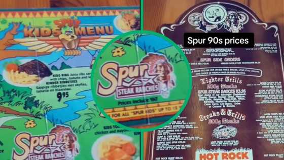 90s Spur menu in TikTok video reminds Mzansi of how prices soared over 30 years, SA floored by R9 burgers and ribs