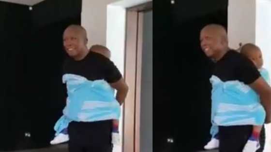 Malema celebrates Father's Day with cute clip of him Mpepe'ing his son