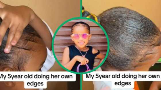 5 year old girl does her edges in TikTok video, flawless technique leaves SA adult women ashamed