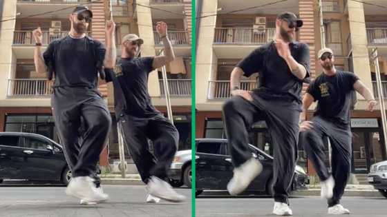 TikTok video of mlungu twin dancers rocking amapiano moves to 'Mnike' earns South Africans' respect: "Yall ate that"