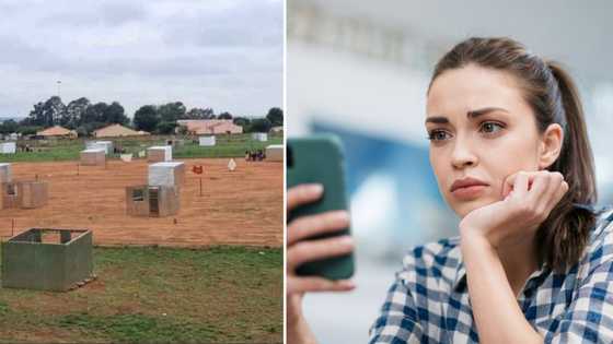 Mzansi reacts to pop-up shacks on soccer field, peeps express their frustrations: "Noo this is wrong"