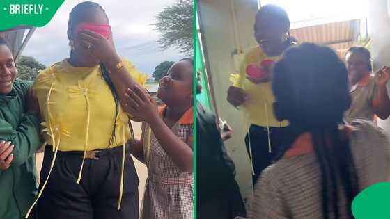 "The kids love you": Pretoria teacher speechless as learners pull off birthday blindfold surprise