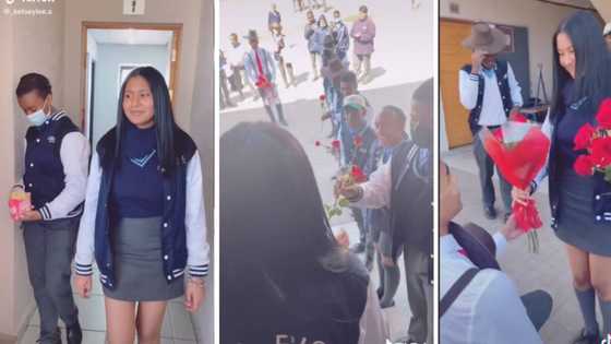 Loving schoolboy goes all out to ask girl to be his matric dance date, SA adores the gesture: "So cute man"