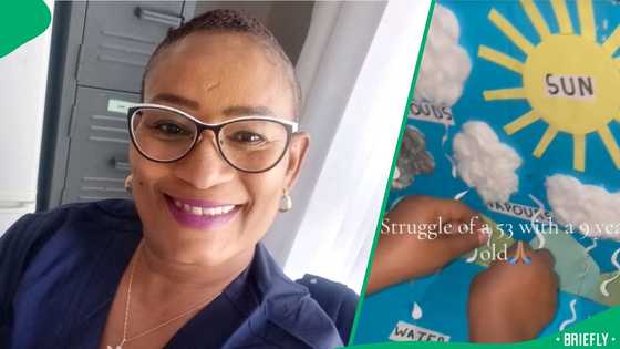 "You nailed it": 53-year-old mom does primary school project for son, showing struggles, SA relates